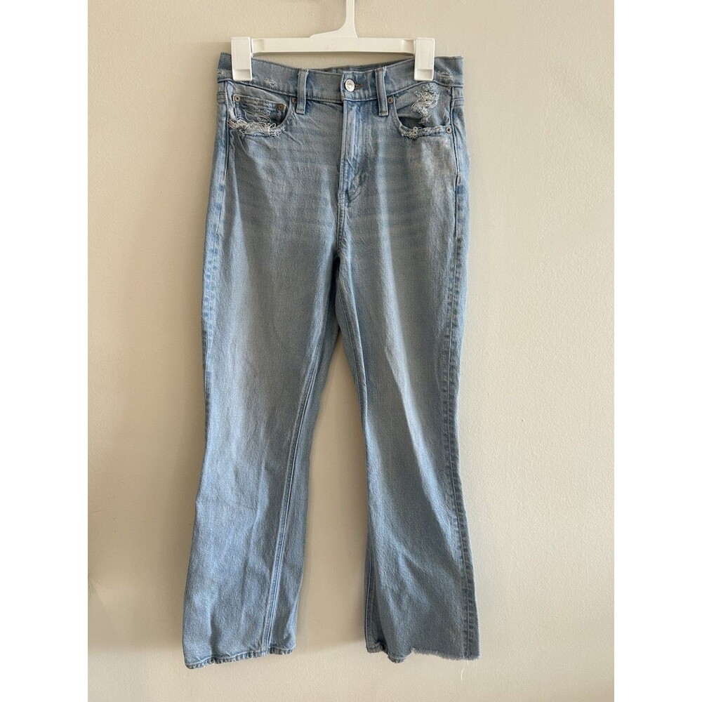 American Eagle Size 4 Stretch 90s Flare Jeans Light Blue Y2K